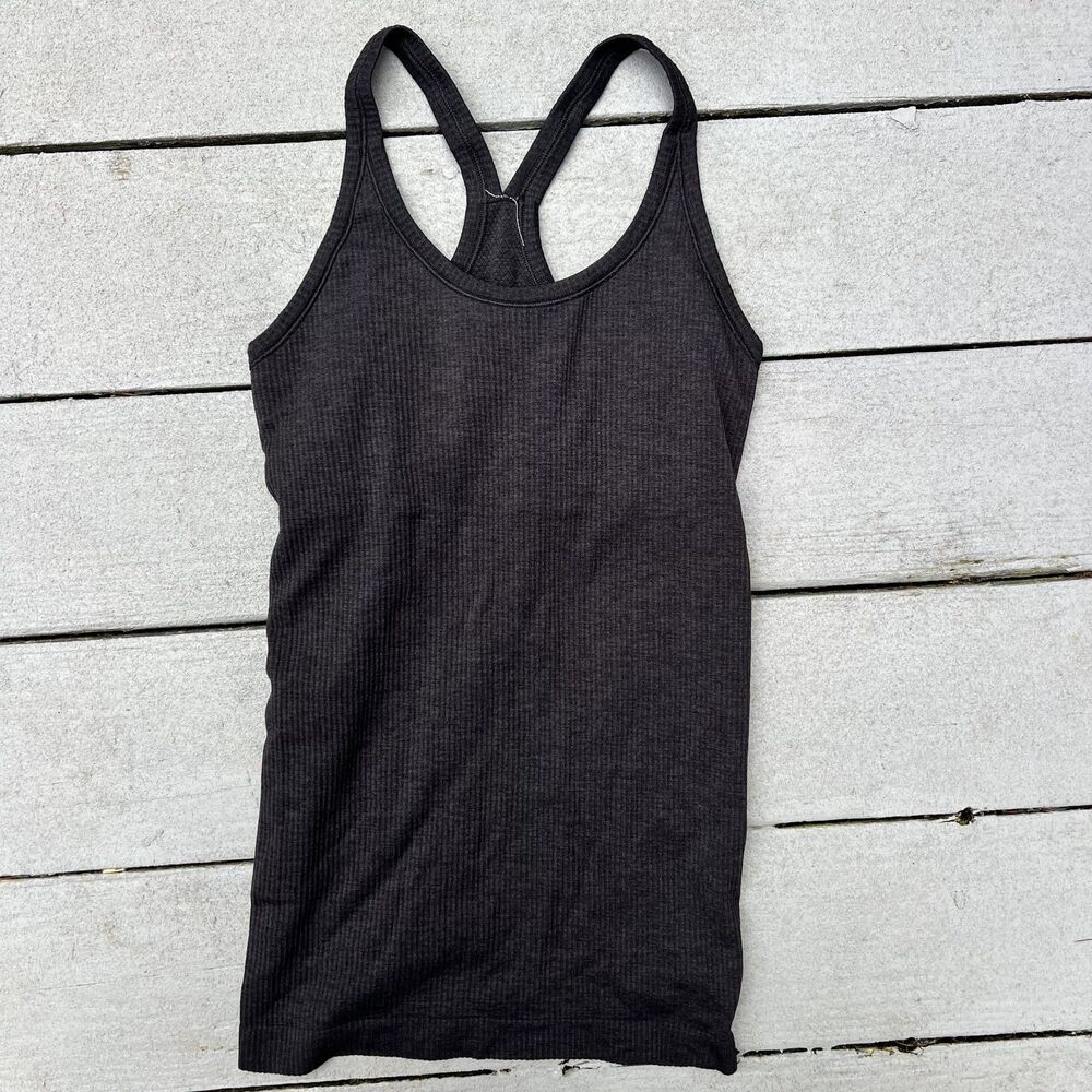 Lululemon Ebb To Street Tank Top Ribbed Gray-Size 4
